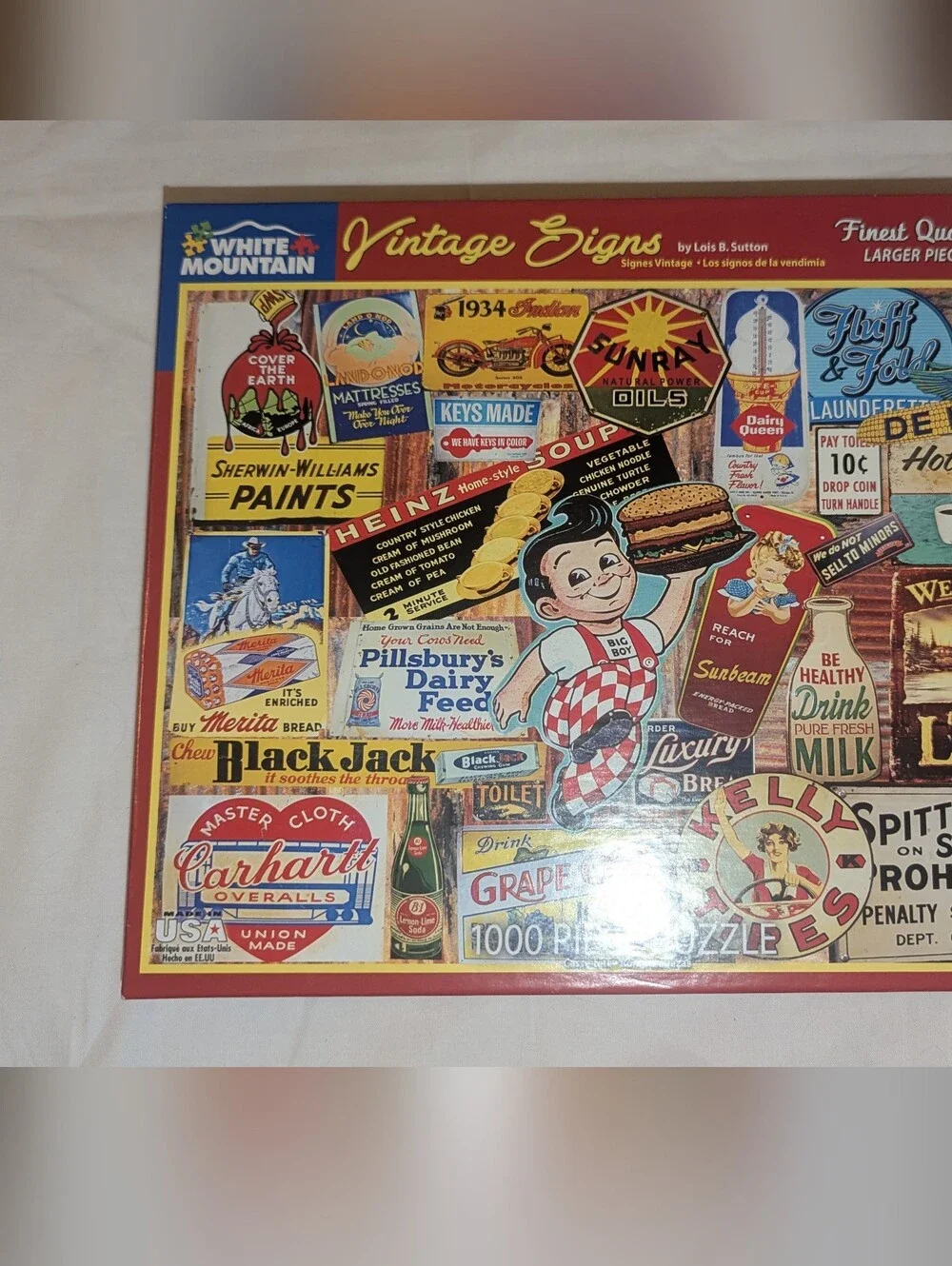 1000 Piece White Mountain Puzzle - Vintage Signs